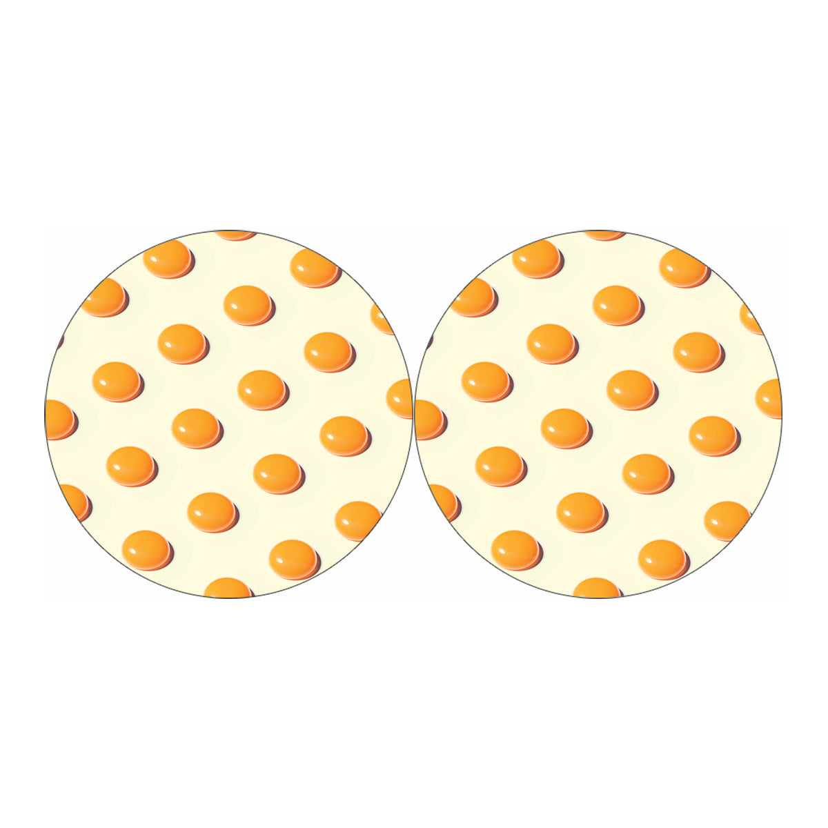 Egg Yolk Pattern Print Car Coasters