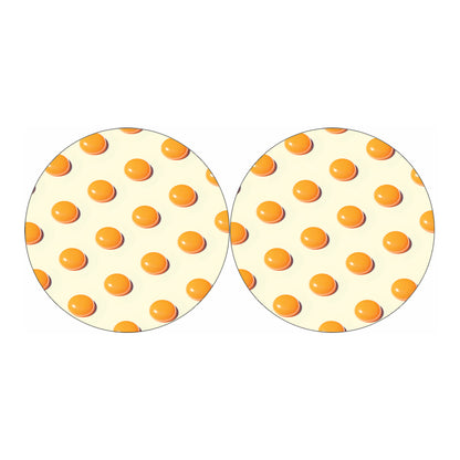 Egg Yolk Pattern Print Car Coasters