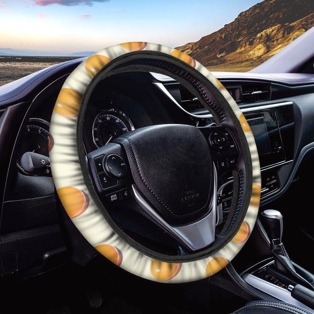Egg Yolk Pattern Print Car Steering Wheel Cover