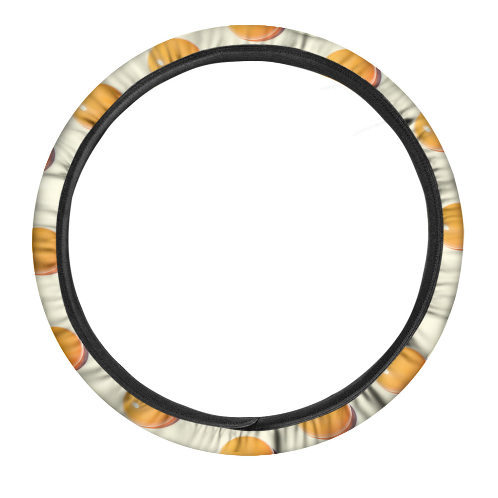 Egg Yolk Pattern Print Car Steering Wheel Cover