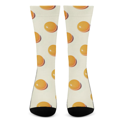 Egg Yolk Pattern Print Crew Socks