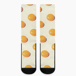 Egg Yolk Pattern Print Crew Socks