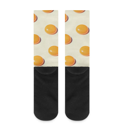 Egg Yolk Pattern Print Crew Socks