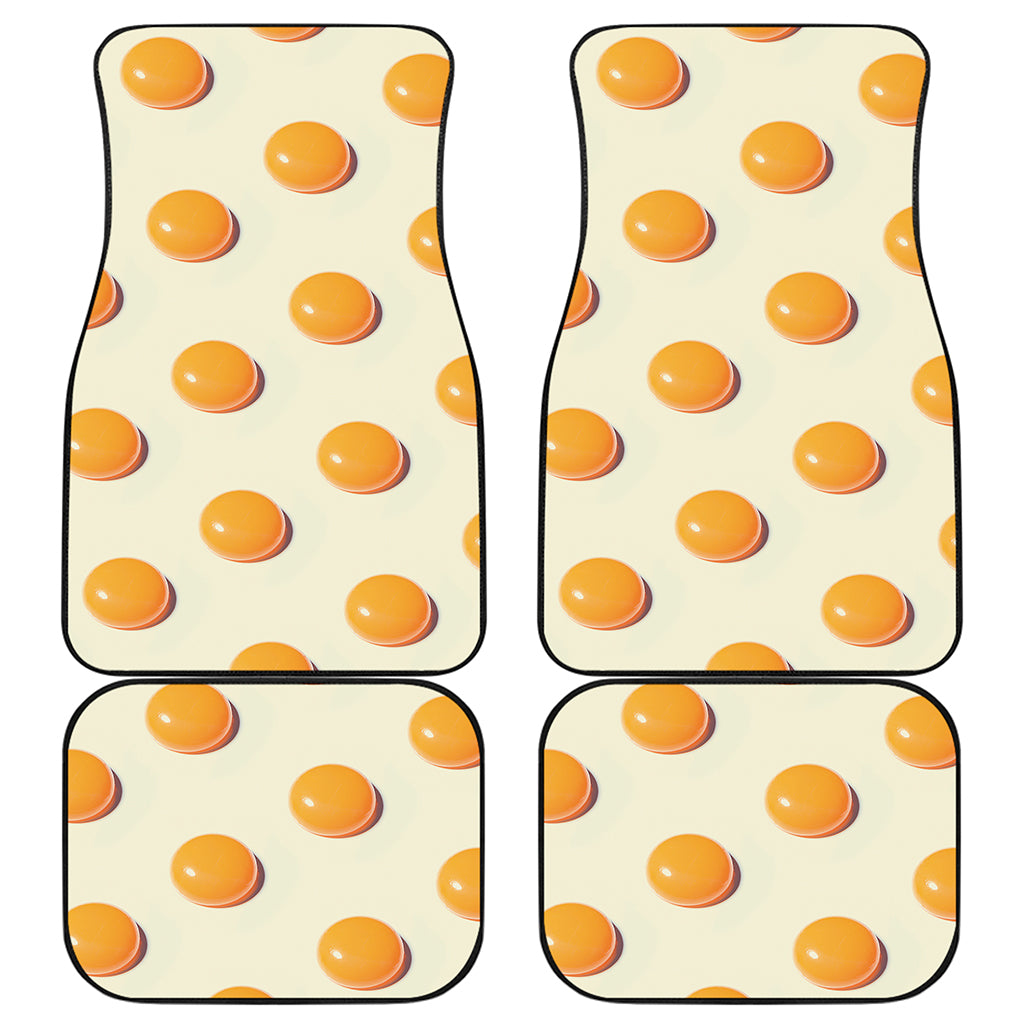 Egg Yolk Pattern Print Front and Back Car Floor Mats