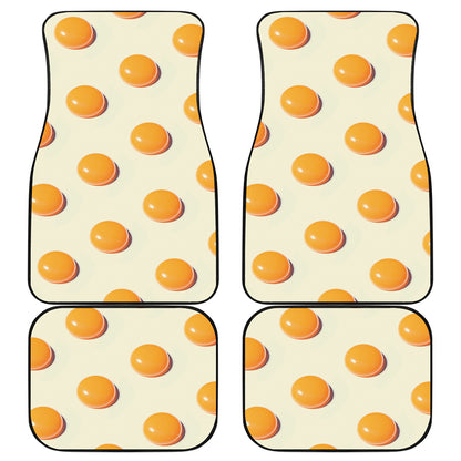 Egg Yolk Pattern Print Front and Back Car Floor Mats
