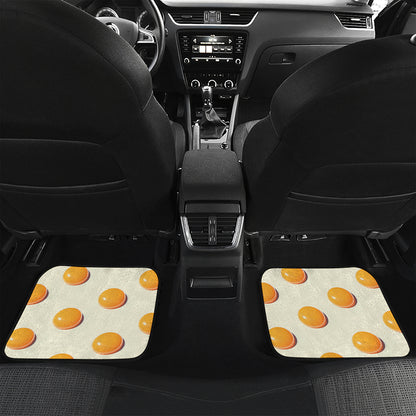 Egg Yolk Pattern Print Front and Back Car Floor Mats