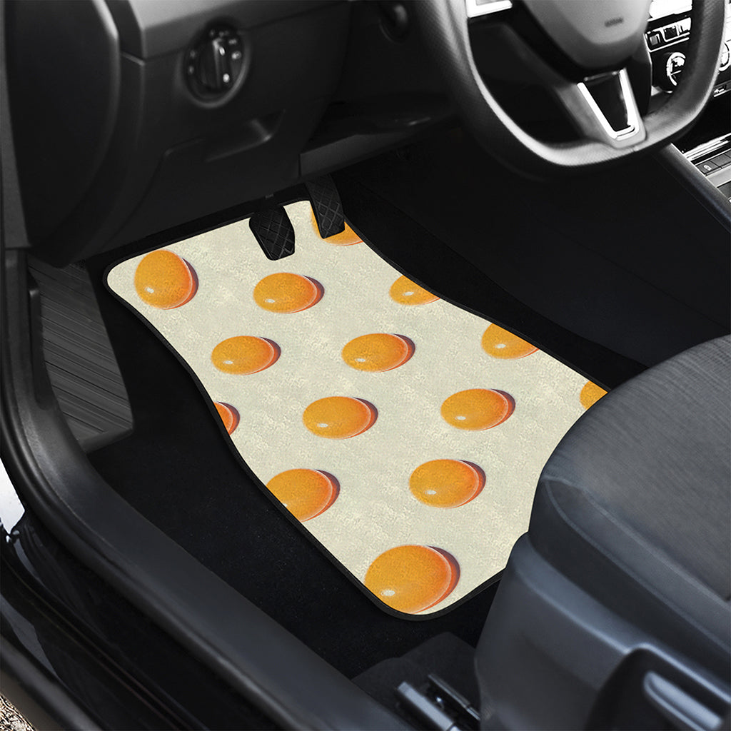 Egg Yolk Pattern Print Front and Back Car Floor Mats