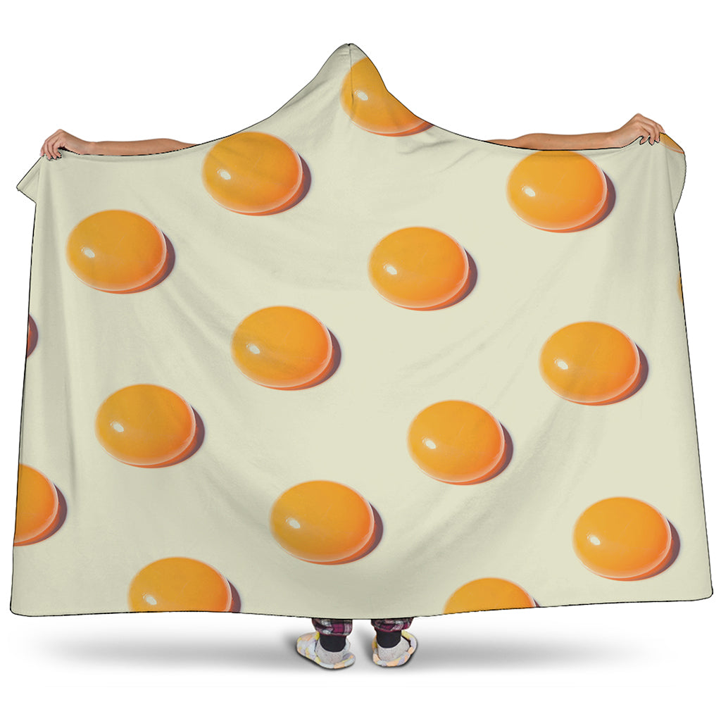 Egg Yolk Pattern Print Hooded Blanket