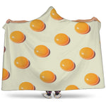 Egg Yolk Pattern Print Hooded Blanket