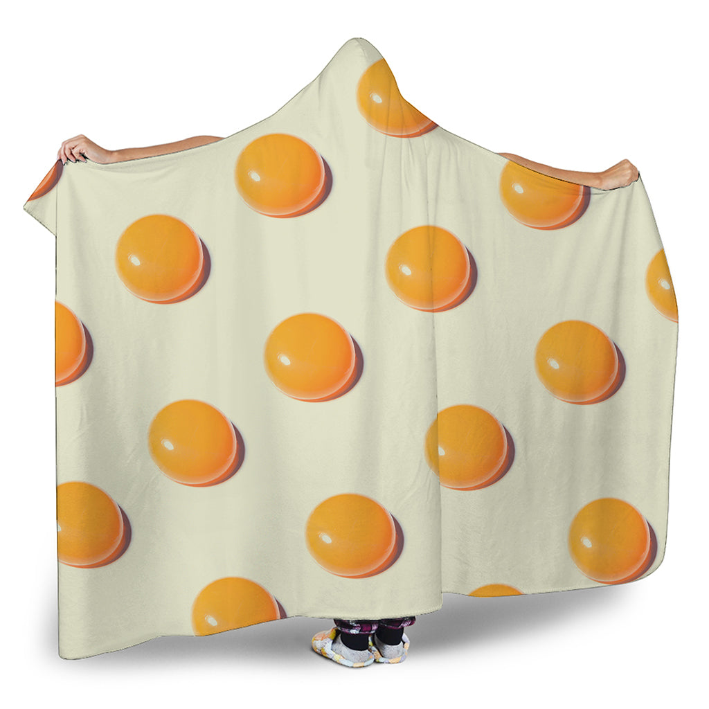 Egg Yolk Pattern Print Hooded Blanket