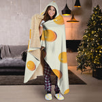 Egg Yolk Pattern Print Hooded Blanket