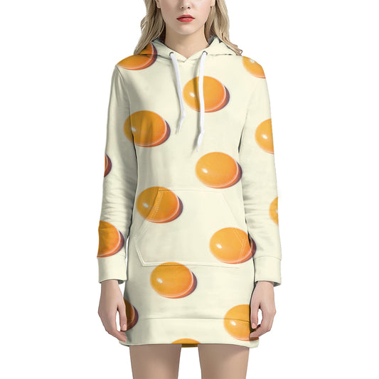Egg Yolk Pattern Print Hoodie Dress
