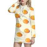 Egg Yolk Pattern Print Hoodie Dress