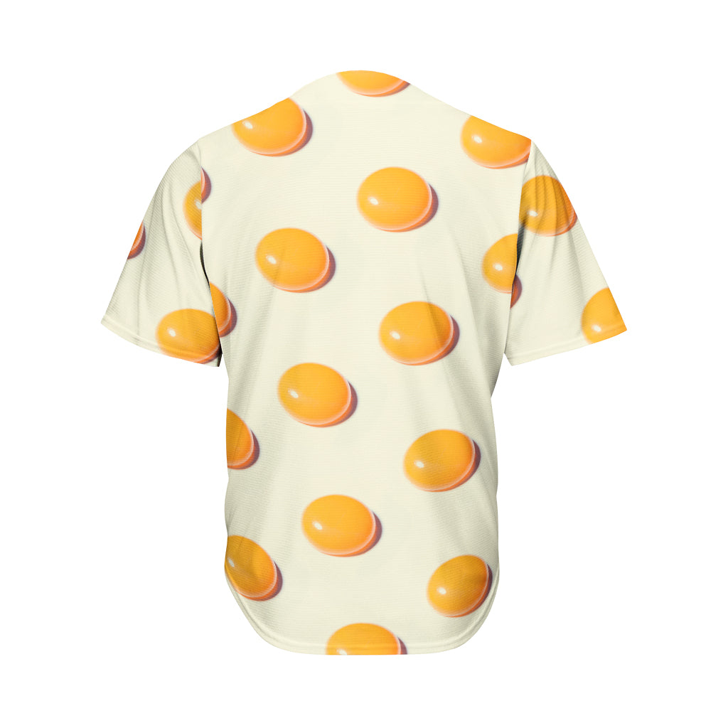 Egg Yolk Pattern Print Men's Baseball Jersey