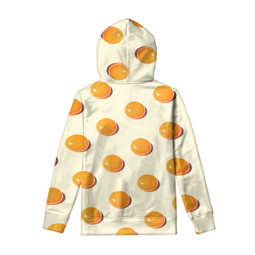 Egg Yolk Pattern Print Pullover Hoodie