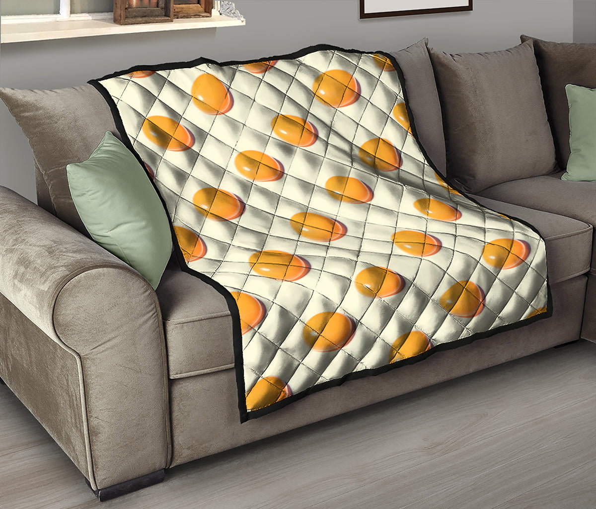 Egg Yolk Pattern Print Quilt