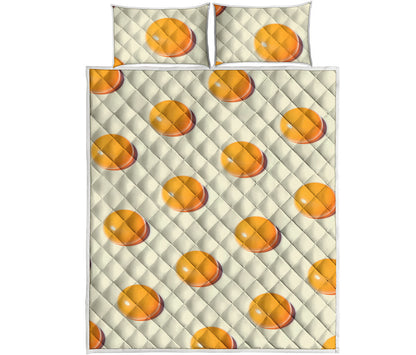 Egg Yolk Pattern Print Quilt Bed Set
