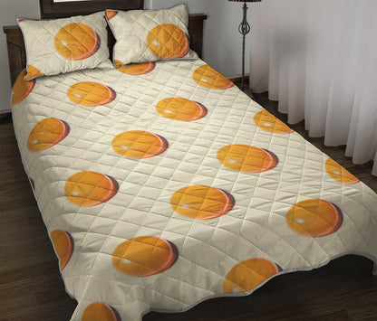 Egg Yolk Pattern Print Quilt Bed Set