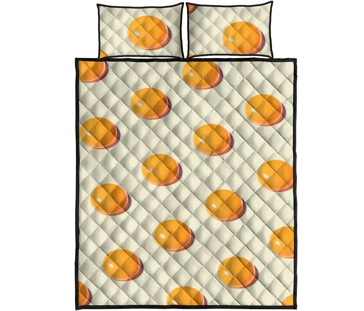 Egg Yolk Pattern Print Quilt Bed Set