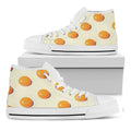 Egg Yolk Pattern Print White High Top Sneakers