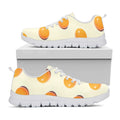 Egg Yolk Pattern Print White Running Shoes