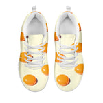 Egg Yolk Pattern Print White Sneakers