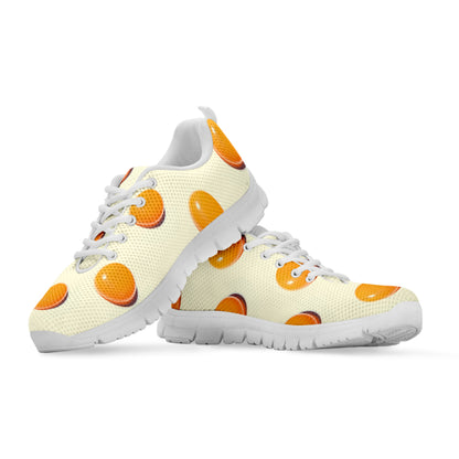 Egg Yolk Pattern Print White Sneakers
