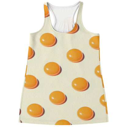 Egg Yolk Pattern Print Women's Racerback Tank Top