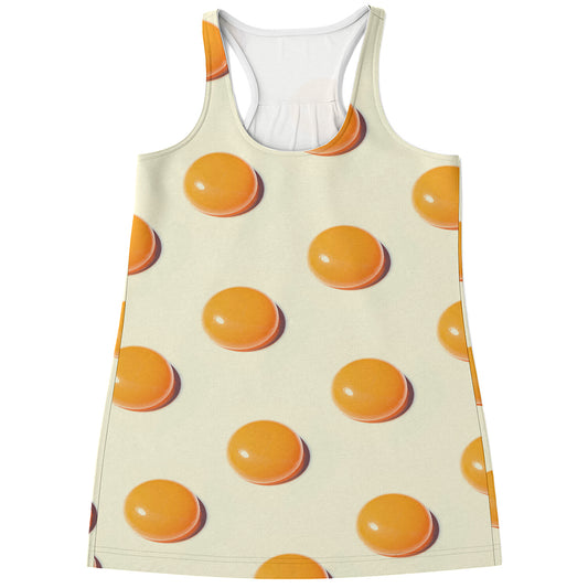 Egg Yolk Pattern Print Women's Racerback Tank Top