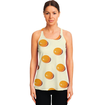Egg Yolk Pattern Print Women's Racerback Tank Top