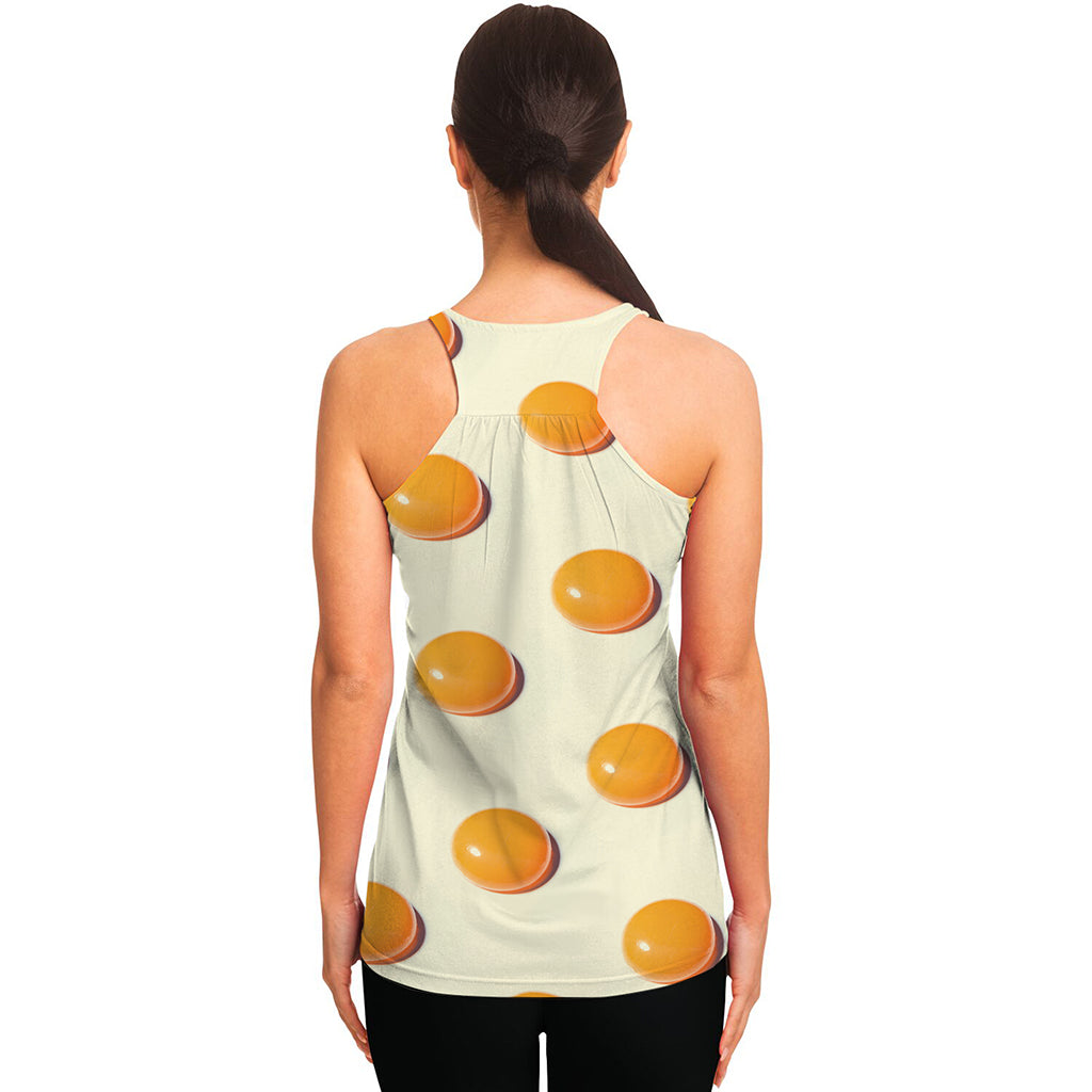 Egg Yolk Pattern Print Women's Racerback Tank Top
