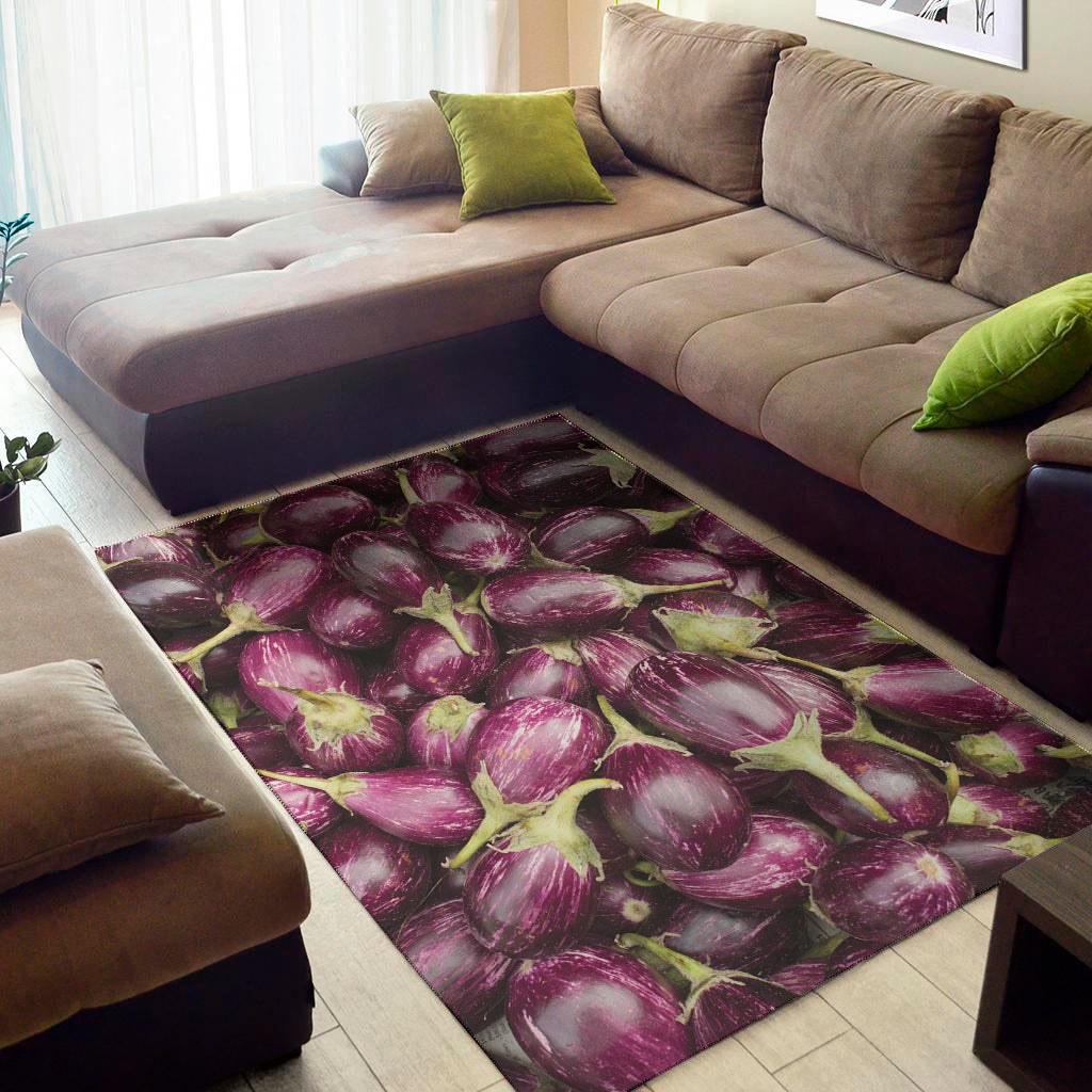 Eggplant Print Area Rug