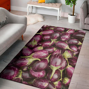 Eggplant Print Area Rug