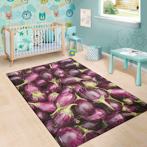 Eggplant Print Area Rug