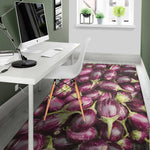 Eggplant Print Area Rug