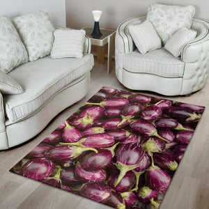 Eggplant Print Area Rug