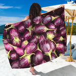 Eggplant Print Beach Sarong Wrap