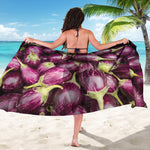 Eggplant Print Beach Sarong Wrap