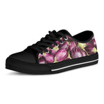 Eggplant Print Black Low Top Shoes