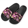 Eggplant Print Black Slide Sandals