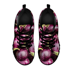 Eggplant Print Black Sneakers