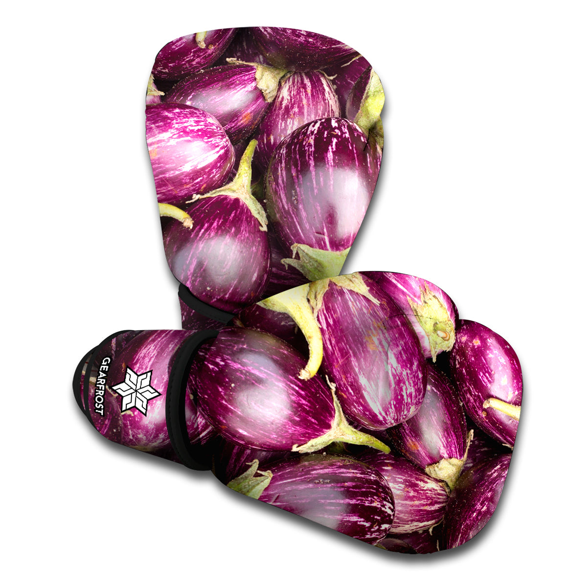 Eggplant Print Boxing Gloves