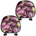 Eggplant Print Car Headrest Covers