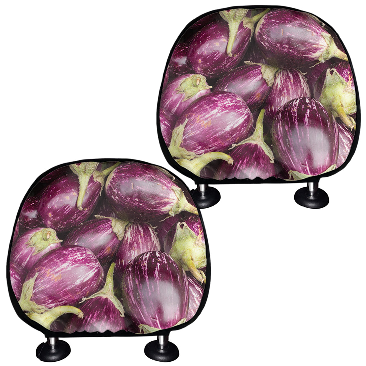 Eggplant Print Car Headrest Covers