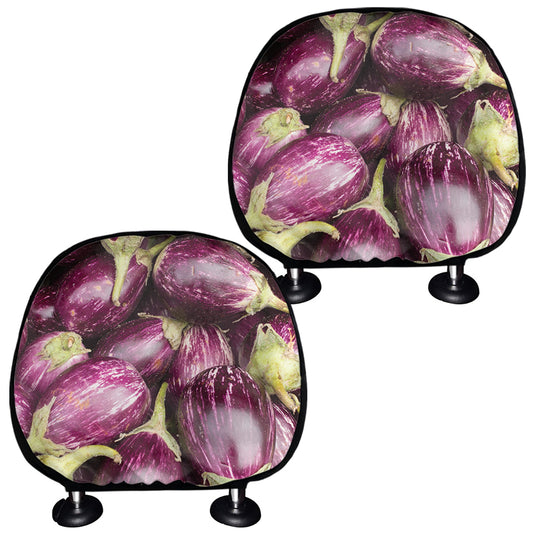 Eggplant Print Car Headrest Covers