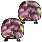 Eggplant Print Car Headrest Covers