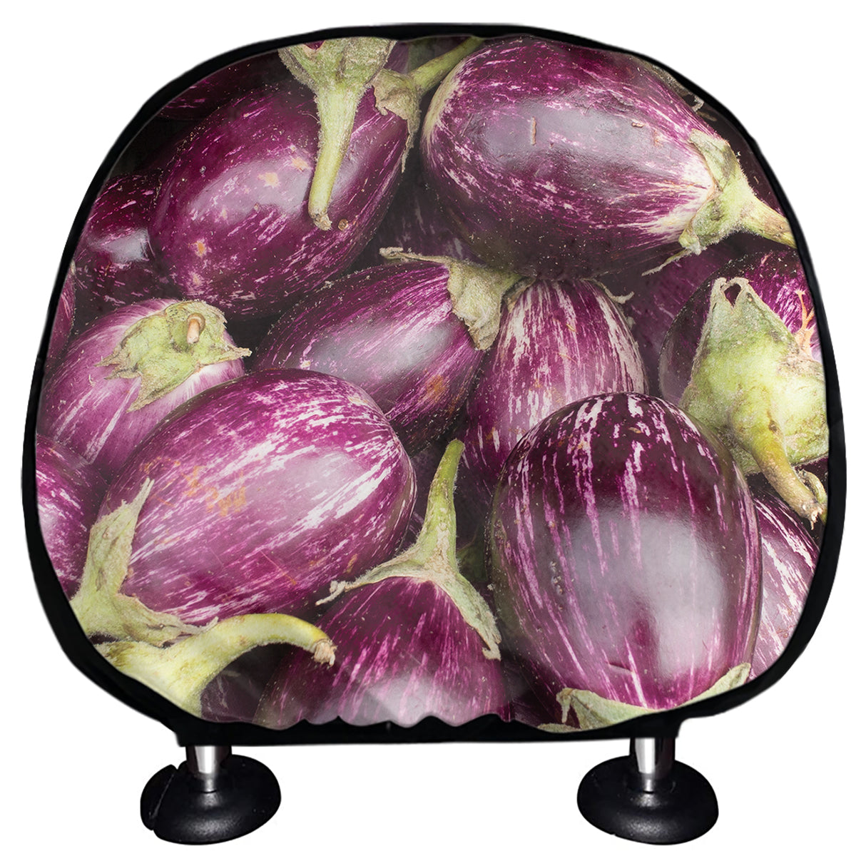 Eggplant Print Car Headrest Covers