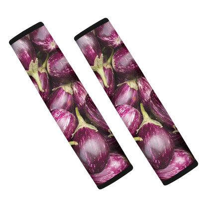 Eggplant Print Car Seat Belt Covers