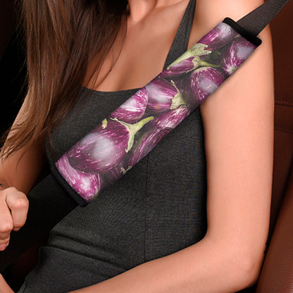 Eggplant Print Car Seat Belt Covers