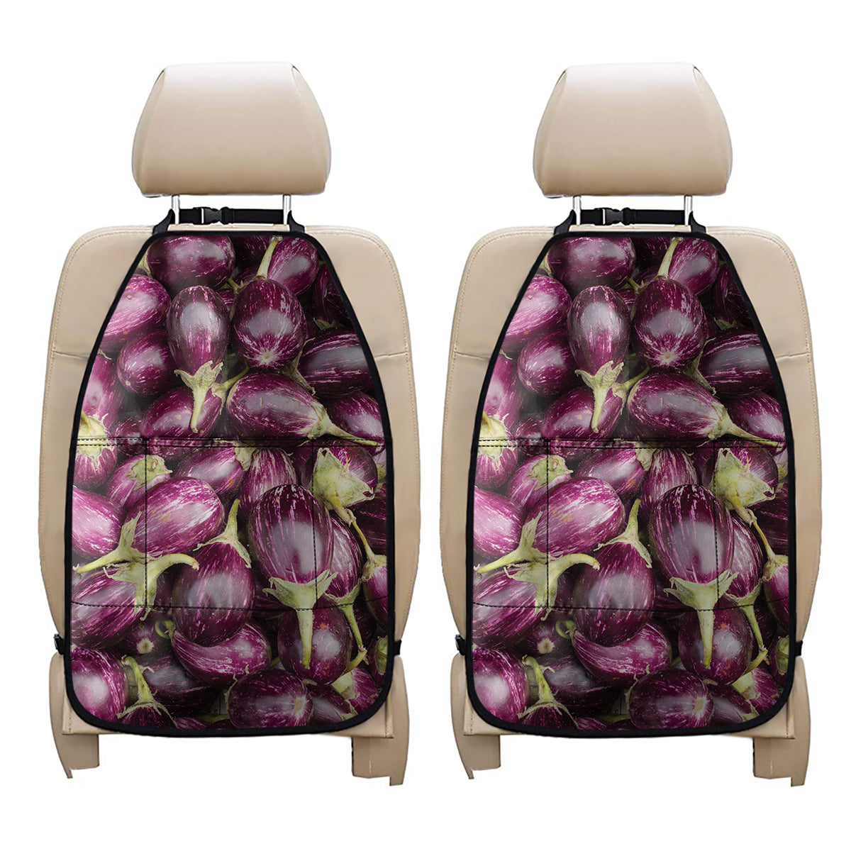 Eggplant Print Car Seat Organizers
